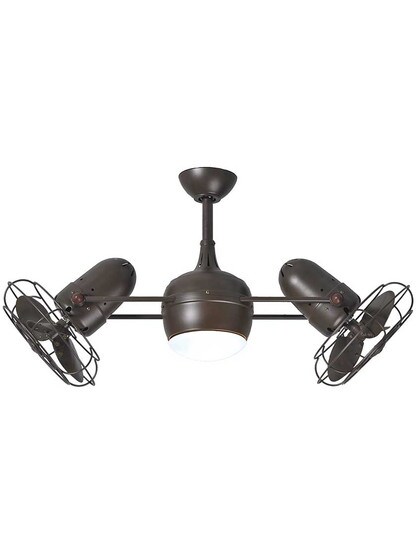 Dagny Ceiling Fan with Metal Blades and Light Kit in Textured Bronze.